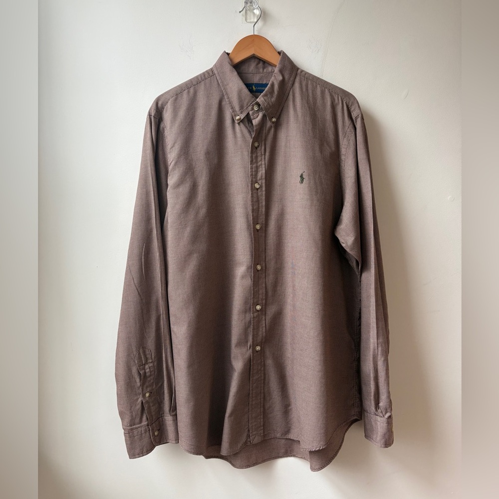 Ralph Lauren Brown Microcheck Button-Down Shirt - Picture 4 of 13